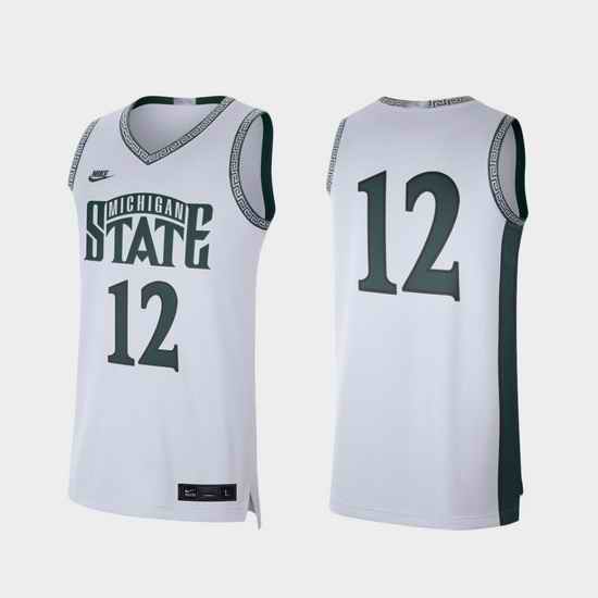 Men Michigan State Spartans White Retro Limited College Baketball Jersey